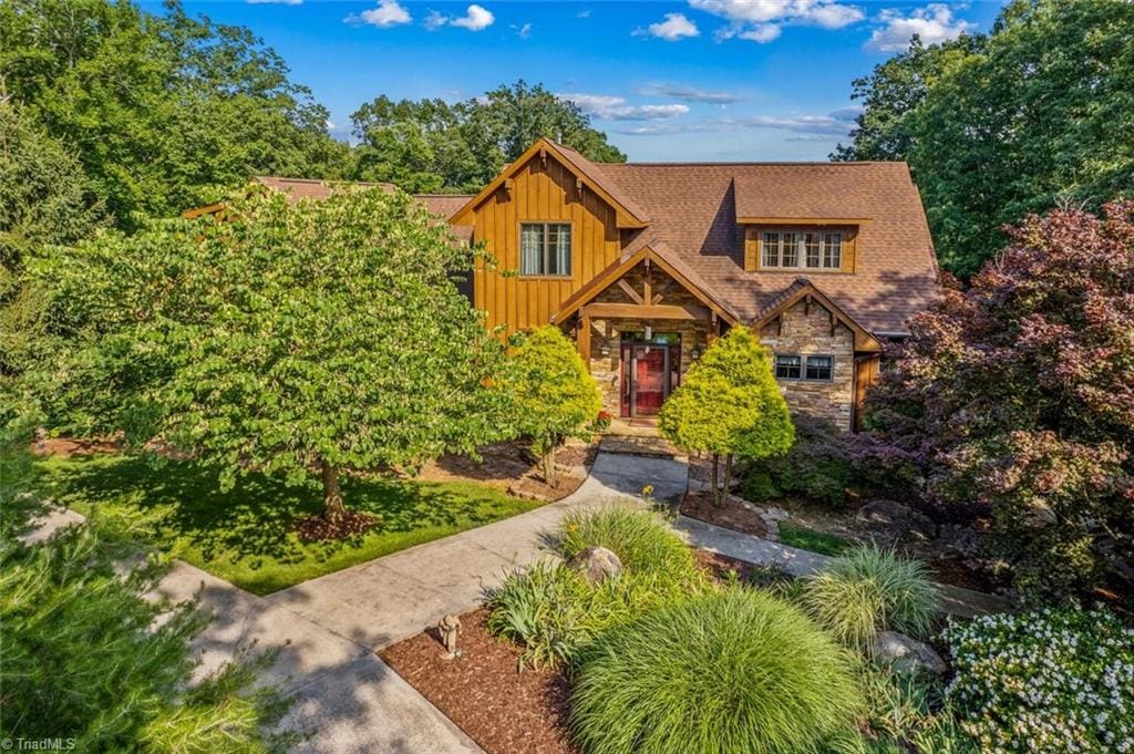 2084 Sierra Trace Rd, Denton, NC 27239 - view of front of home featuring board and batten siding and stone siding
