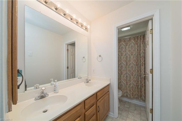 1923 Treyburn Ln, High Point, NC 27265 - full bathroom with double vanity and a shower with curtain