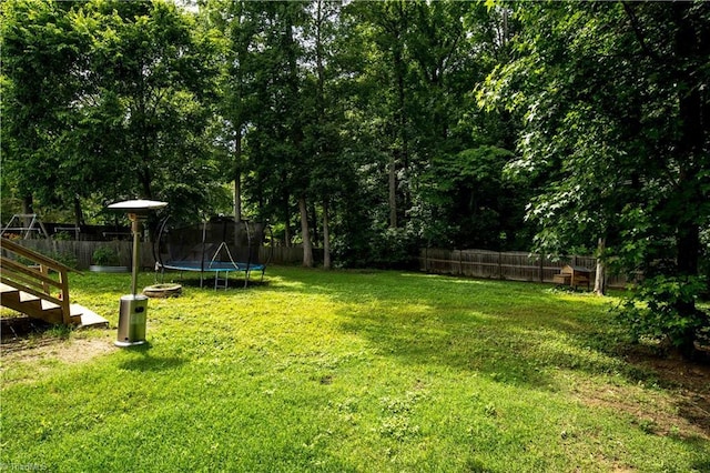 1923 Treyburn Ln, High Point, NC 27265 - fenced backyard featuring a trampoline
