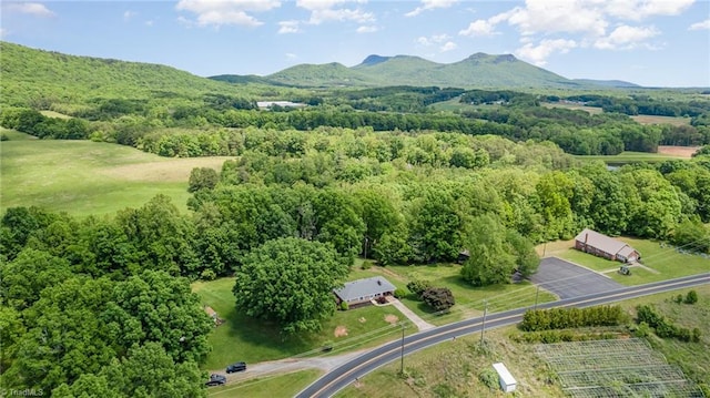 aerial view of a mountainous background