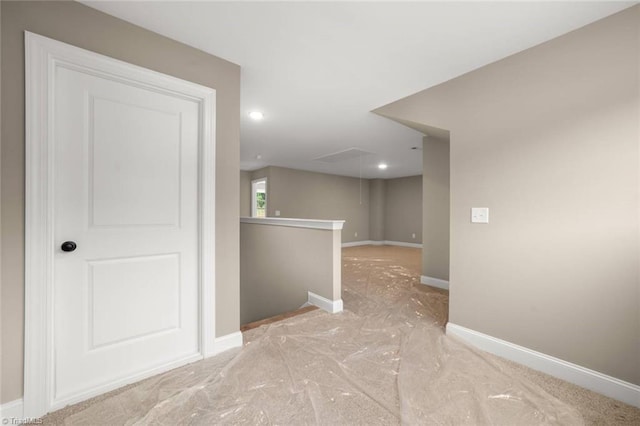 6957 Orchard Path Dr, Clemmons, NC 27012 - hallway with an upstairs landing, recessed lighting, and baseboards