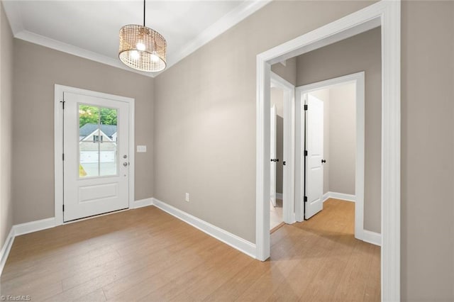 6957 Orchard Path Dr, Clemmons, NC 27012 - foyer with ornamental molding, light wood-style flooring, and baseboards