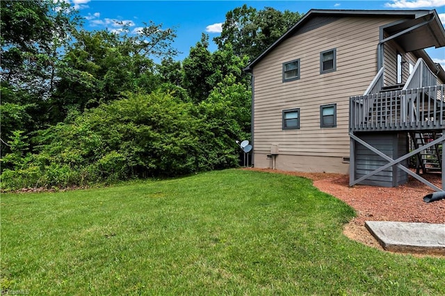 170 Vista Cir Unit C, Winston-Salem, NC 27106 - rear view of property with a yard, a deck, and stairway