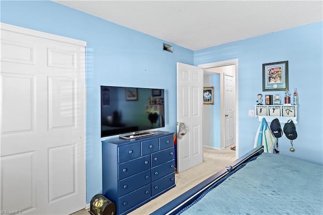 bedroom with carpet floors