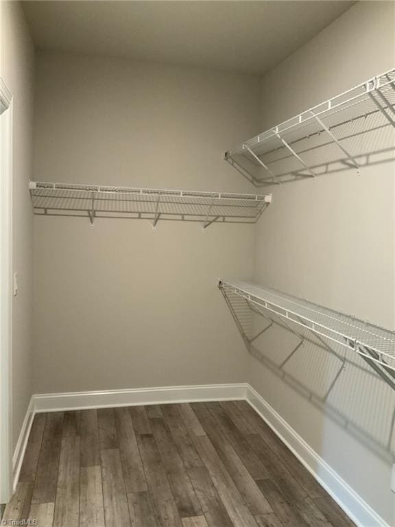 spacious closet with wood finished floors