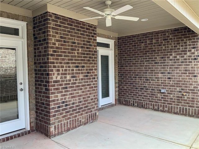 view of patio / terrace with a ceiling fan