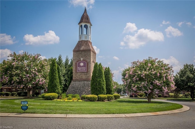 view of home's community with a lawn