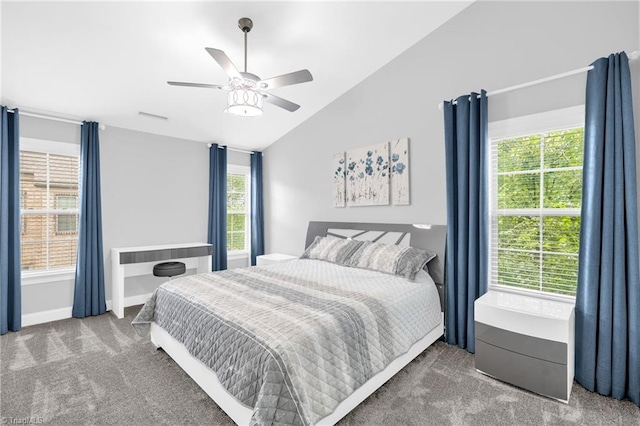 1604 Sunny Hill Way, Colfax, NC 27235 - bedroom featuring lofted ceiling, carpet, and ceiling fan