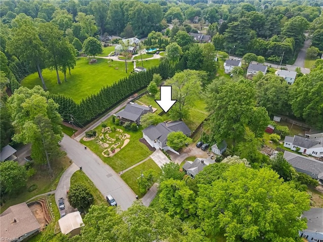 bird's eye view with a residential view