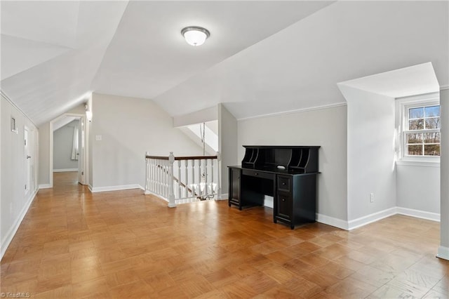 bonus room with lofted ceiling