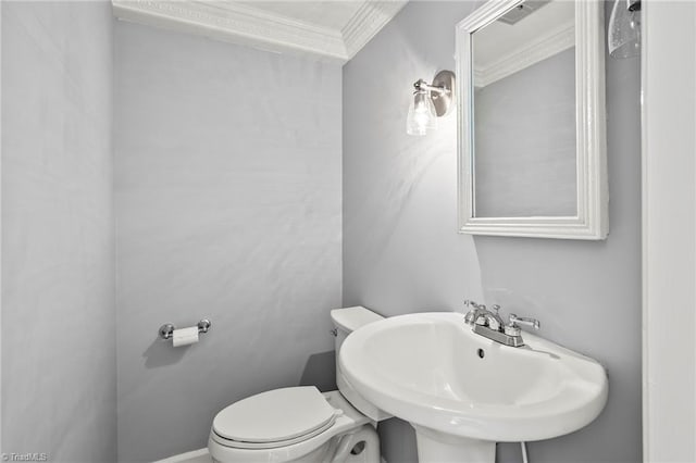 319 Hanover Arms Ct, Winston-Salem, NC 27104 - bathroom with crown molding, a sink, and toilet