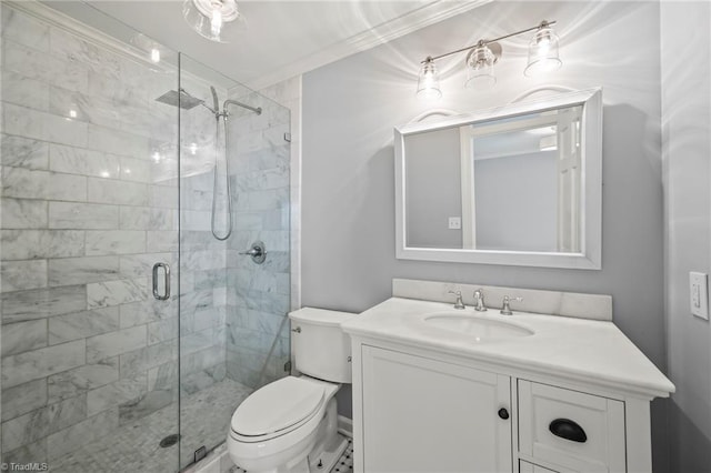 319 Hanover Arms Ct, Winston-Salem, NC 27104 - bathroom with a stall shower, vanity, and toilet