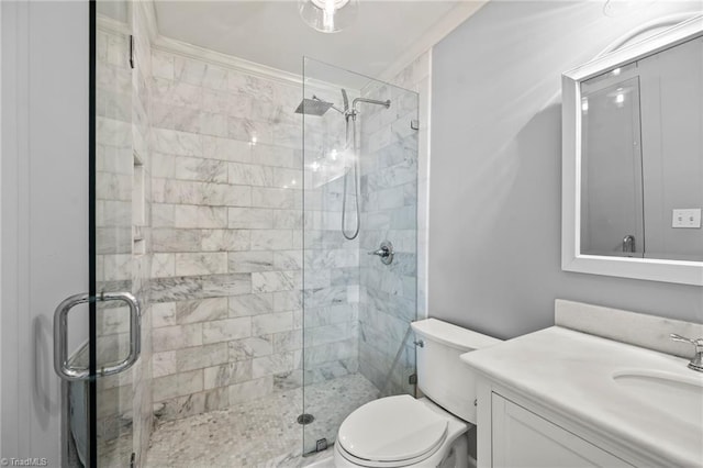 319 Hanover Arms Ct, Winston-Salem, NC 27104 - bathroom with vanity, a shower stall, and toilet