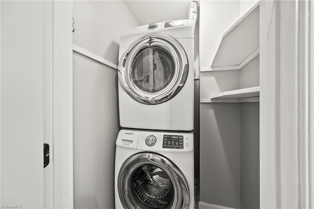 319 Hanover Arms Ct, Winston-Salem, NC 27104 - laundry area featuring stacked washer / dryer