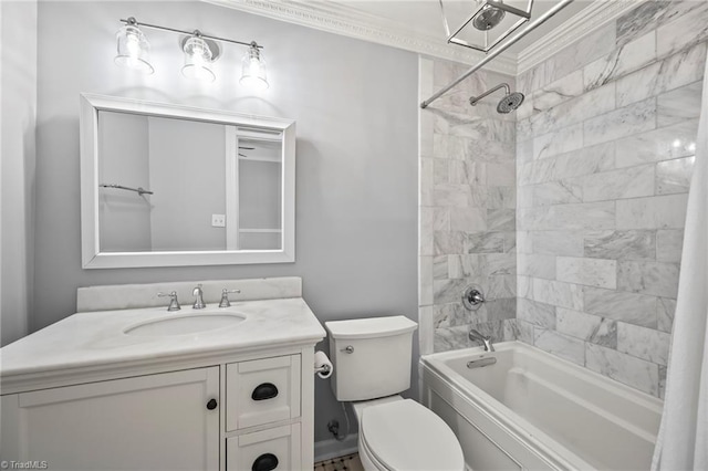 319 Hanover Arms Ct, Winston-Salem, NC 27104 - bathroom featuring vanity,  shower combination, toilet, and crown molding