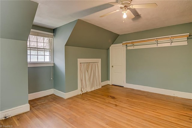 1900 Peachtree St, Winston-Salem, NC 27107 - additional living space with vaulted ceiling, wood finished floors, baseboards, and ceiling fan