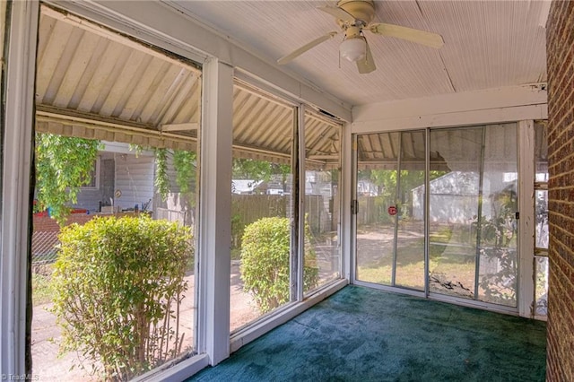 1900 Peachtree St, Winston-Salem, NC 27107 - unfurnished sunroom with a ceiling fan