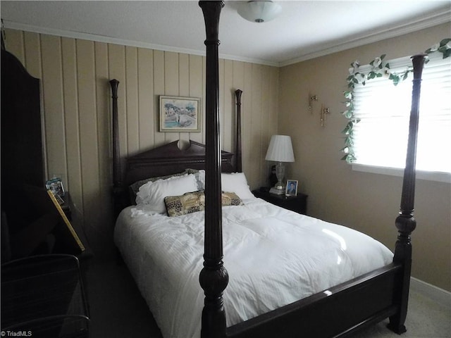 bedroom featuring crown molding