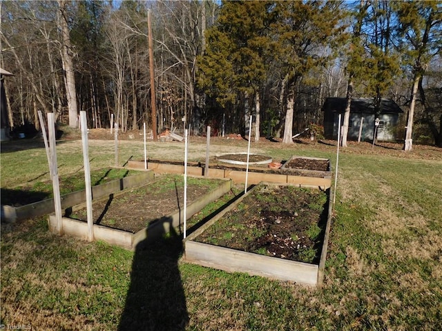 view of home's community with an outbuilding and a lawn