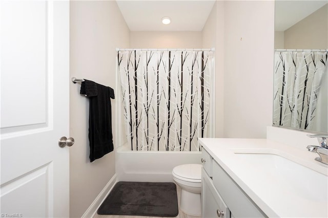 410 Mountain Grove Ln, Kernersville, NC 27284 - full bathroom featuring toilet, vanity, and shower / bath combination with curtain