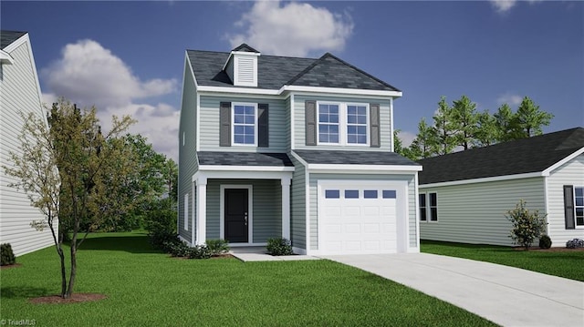 511 Raspberry Hill Rd, Winston-Salem, NC 27106 - traditional home featuring a garage, concrete driveway, and a front yard