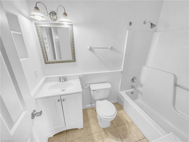 230 Vista Cir Unit B, Winston-Salem, NC 27106 - bathroom with tile patterned flooring, toilet, vanity, and bathing tub / shower combination