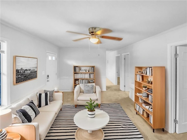 230 Vista Cir Unit B, Winston-Salem, NC 27106 - living area featuring light colored carpet and a ceiling fan
