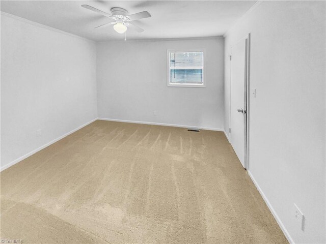 230 Vista Cir Unit B, Winston-Salem, NC 27106 - unfurnished room featuring light carpet, ceiling fan, baseboards, and visible vents