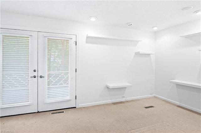 881 Brookleigh Ct, Winston-Salem, NC 27104 - doorway with carpet, french doors, baseboards, and recessed lighting