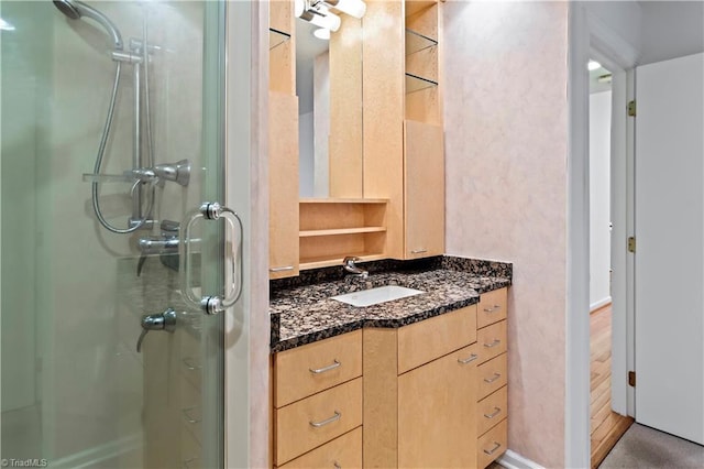 881 Brookleigh Ct, Winston-Salem, NC 27104 - bathroom featuring vanity and a shower stall