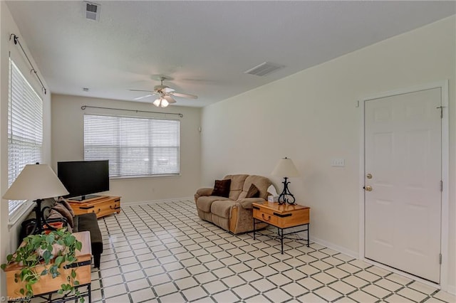 4317 Bradbury Way, High Point, NC 27265 - living room with ceiling fan and baseboards
