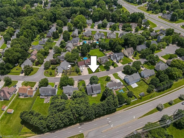 4317 Bradbury Way, High Point, NC 27265 - aerial overview of property's location with nearby suburban area and a tree filled landscape