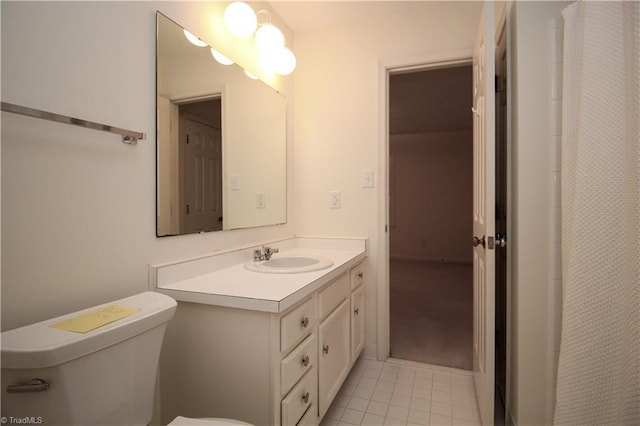 39 Fountain Manor Dr Unit A, Greensboro, NC 27405 - full bath with toilet, vanity, tile patterned floors, and a shower with shower curtain