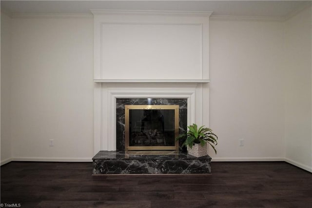 39 Fountain Manor Dr Unit A, Greensboro, NC 27405 - detailed view of wood finished floors, baseboards, a fireplace, and crown molding