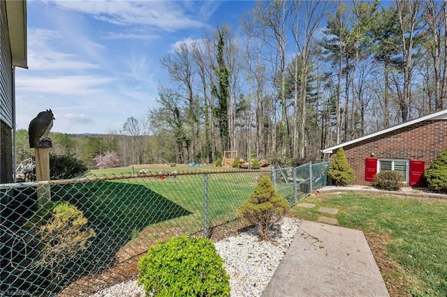 view of yard with fence