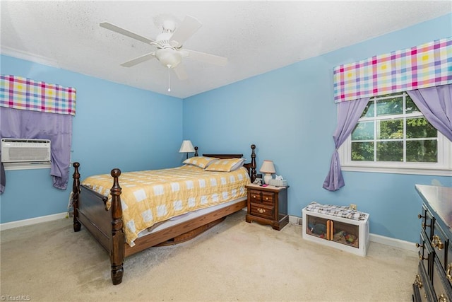 6215 Russwood Dr, Pleasant Garden, NC 27313 - carpeted bedroom with baseboards, ceiling fan, and a textured ceiling