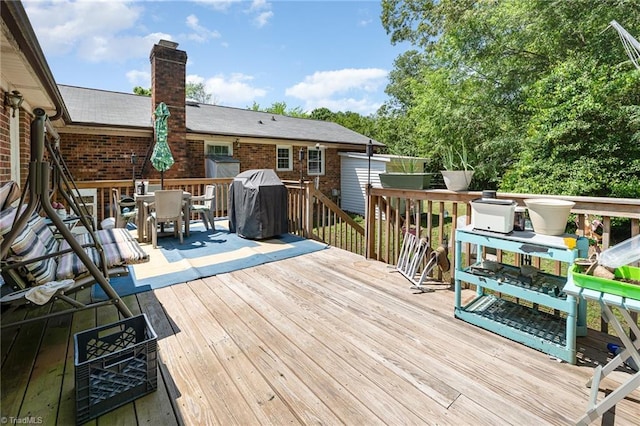 6215 Russwood Dr, Pleasant Garden, NC 27313 - wooden terrace featuring outdoor dining space