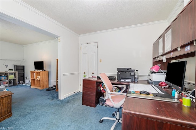 6215 Russwood Dr, Pleasant Garden, NC 27313 - office space featuring crown molding, carpet, and a textured ceiling