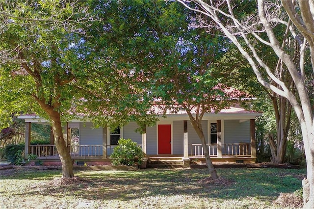 view of front of house with covered porch