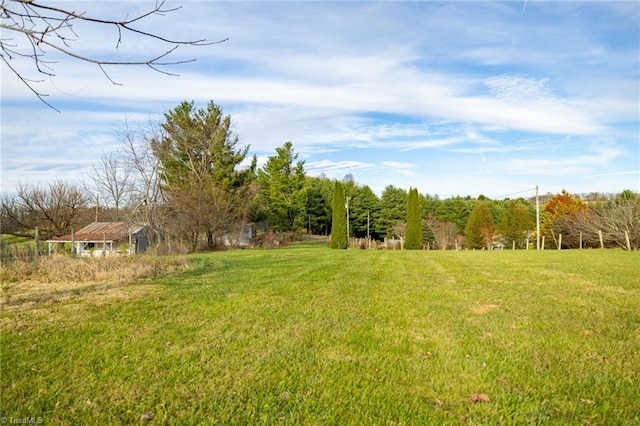 view of yard featuring a rural view