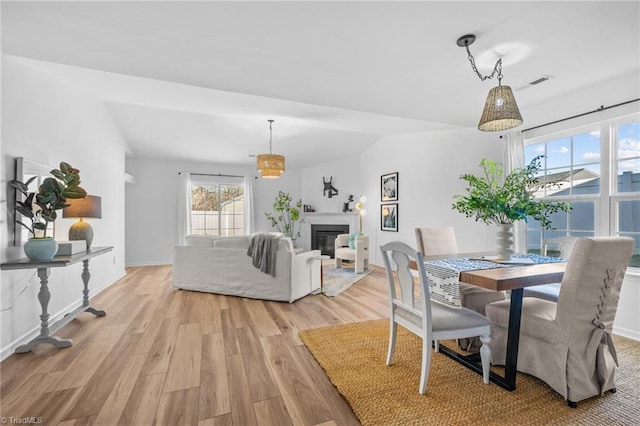 dining room featuring light wood-type flooring