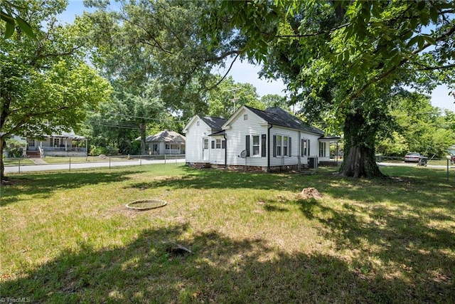 exterior space with a lawn