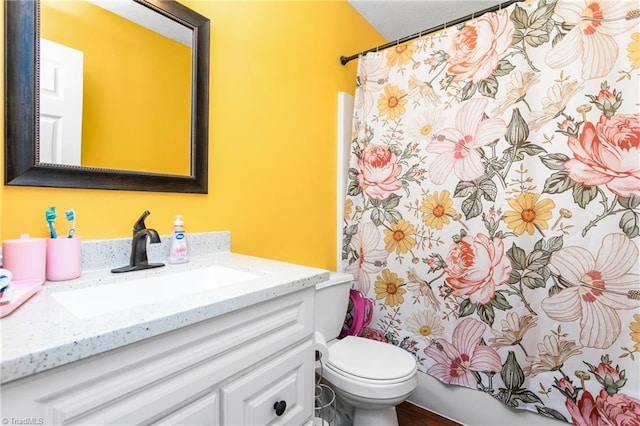 bathroom with toilet and vanity