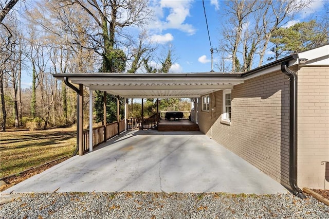 view of parking featuring a carport