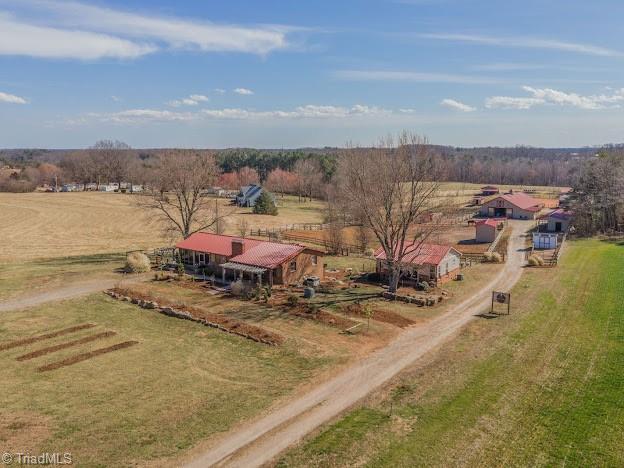 aerial view featuring a rural view