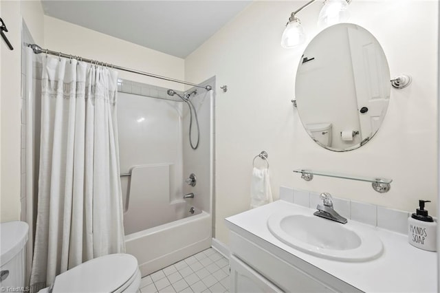 4548 Fernhaven Cir, Winston-Salem, NC 27104 - full bath with toilet, shower / tub combo with curtain, tile patterned flooring, and vanity