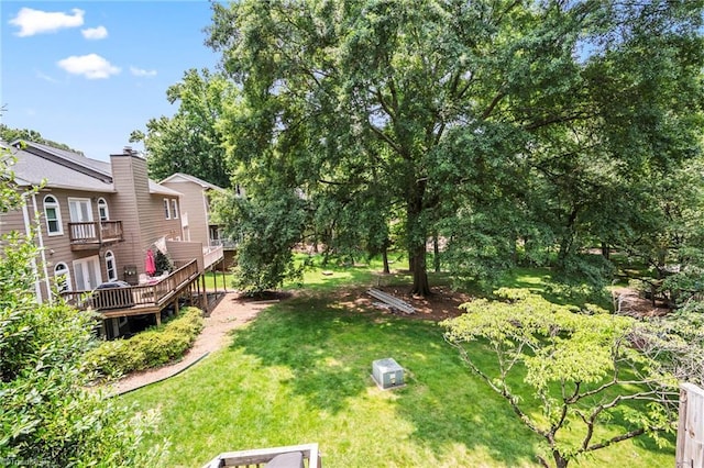 4548 Fernhaven Cir, Winston-Salem, NC 27104 - view of green lawn with a deck