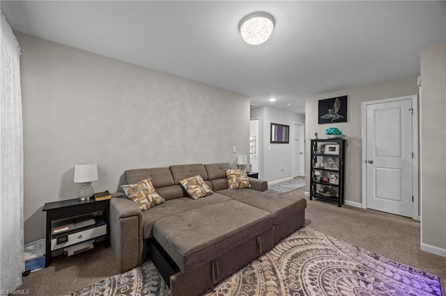 817 Sagemount St, Jamestown, NC 27282 - carpeted living room featuring baseboards and recessed lighting