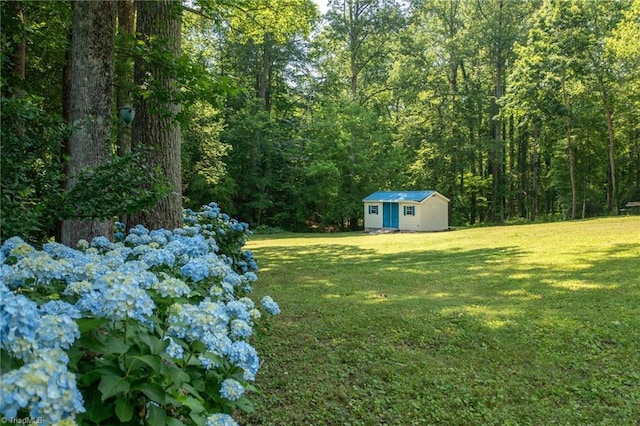 4750 Carlton Dr, Winston-Salem, NC 27105 - view of green lawn featuring a wooded view