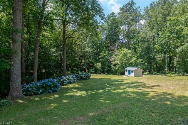 4750 Carlton Dr, Winston-Salem, NC 27105 - view of green lawn featuring a wooded view